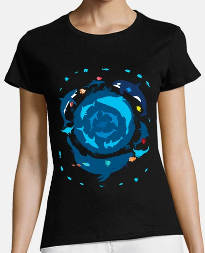 Playera Mujer, manga corta, negra, calidad premium
