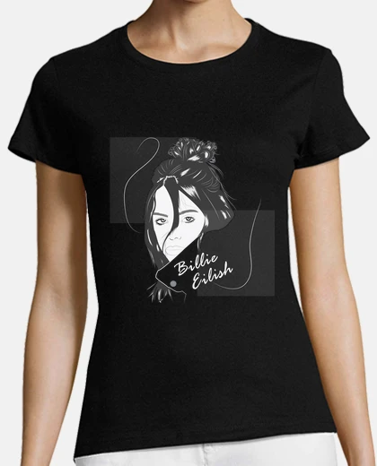 Camiseta Mujer, manga corta, negra, calidad premium