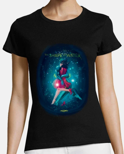 Camiseta Mujer, manga corta, negra, calidad premium