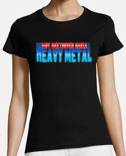Camiseta Mujer, manga corta, negra, calidad premium