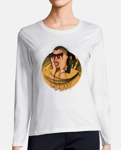 Camiseta Mujer, manga larga, blanco