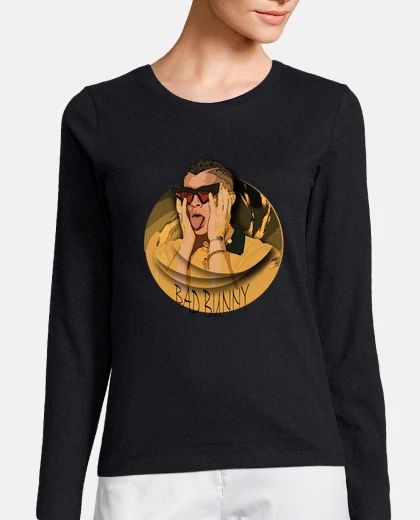 Camiseta Mujer, manga larga, negra