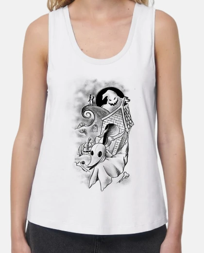 Camiseta Mujer, sin mangas, blanca