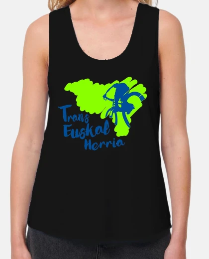 Camiseta Mujer, sin mangas, negra