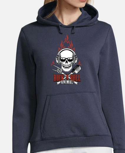 Mujer, sudadera con capucha, azul marino