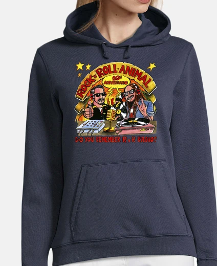 Mujer, sudadera con capucha, azul marino