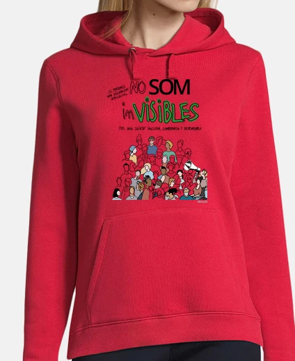 Mujer, sudadera con capucha, rojo