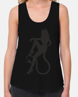mujer, delgada undershirt correas, rojo - diablo