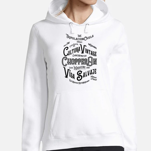 mujer, jersey con capucha, blanco