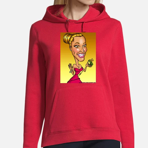 mujer, jersey con capucha, rojo