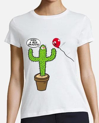 camiseta mujer manga corta cactus