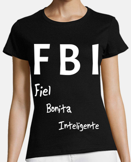 Mujer, manga corta, negra, clásica FBI