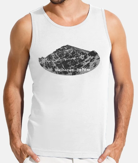 Tee-shirt mulhacén tiranteshombre, sans manches, blanc