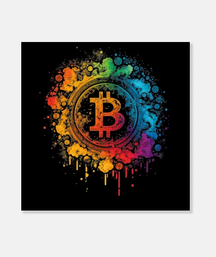 Wall multicolored bitcoin