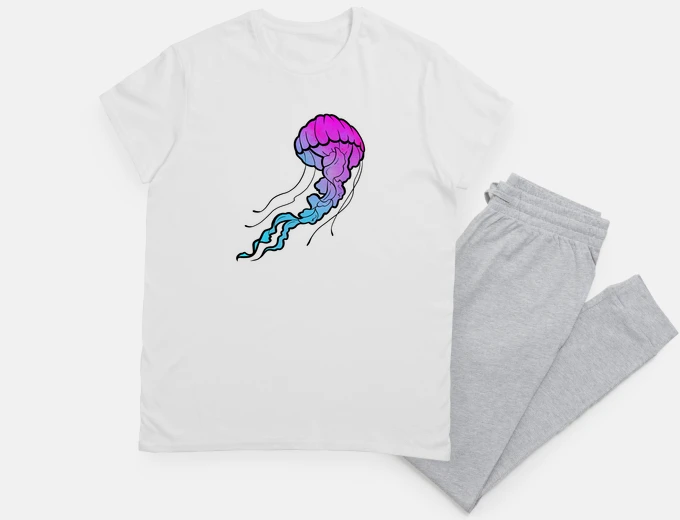 Pyjama multicolored drawing jellyfish