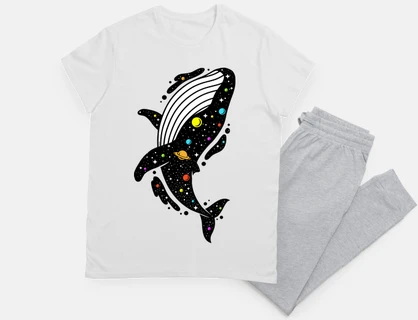 multicolored cosmic whale