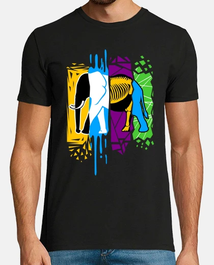 T-shirt multiverso di elefante gatto