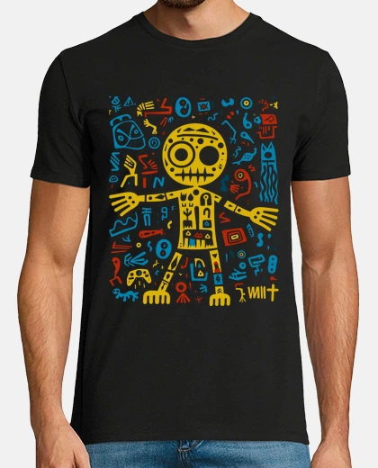 T-shirt mummia divertentitente in stile haring