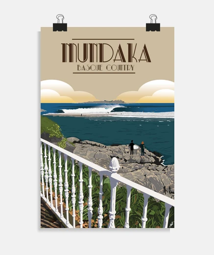 Poster mundaka surfer