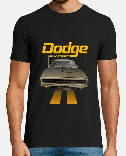 Tee-shirt Muscle Car Dodge Charger Grise 1970