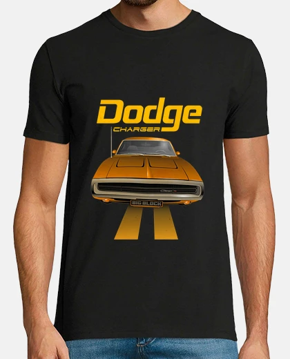 Tee-shirt Muscle Car Dodge Charger Orange 1970