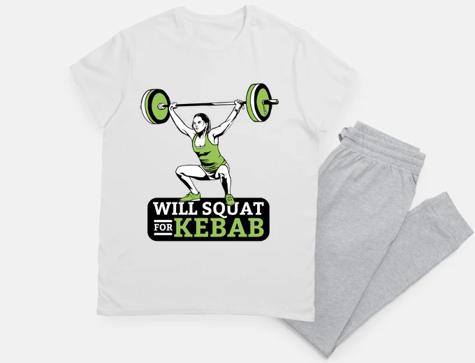 Pyjama musculation squat femme  pour kebab nuit sommeil 