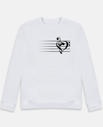 Hoodie music heart - white version