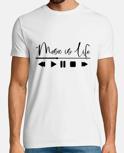 T-shirt music is life headphones