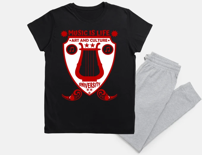 Pyjama music is life red