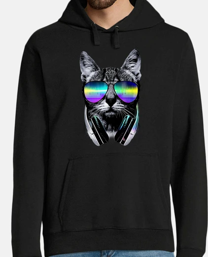 Hoodie music lover cat