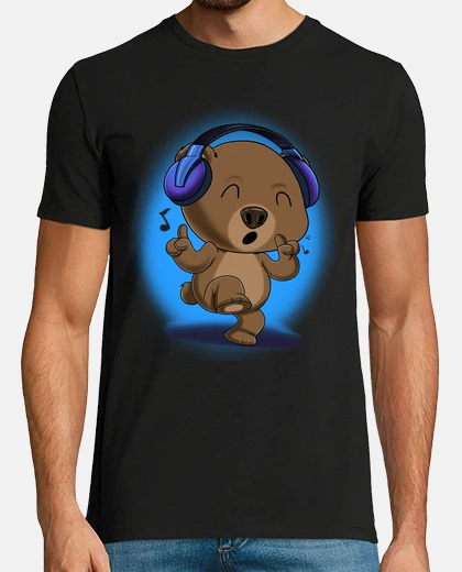 T-shirt music lover i dj headphones bear lover
