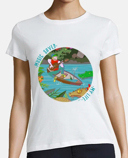 Playera Music saved my life camiseta mujer 2 colores