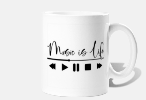 music is life, headphones, customizable, cup