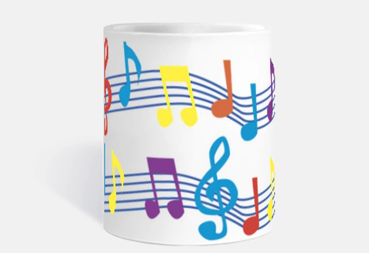 Cup musical notes