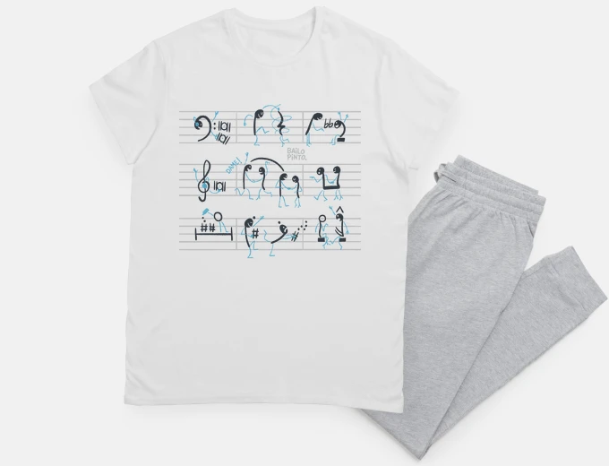 Pyjama musical notes dancing salsa