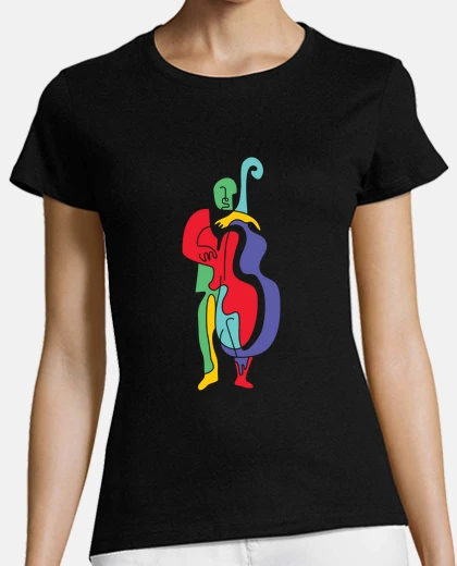 Tee-shirt musicien de basse drôle abstrait