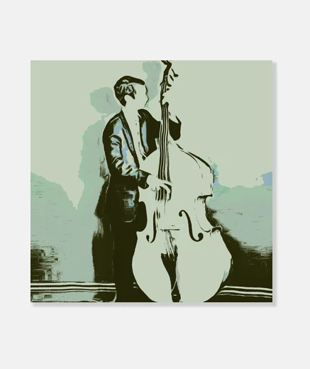 Tableau musicien de basse vintage