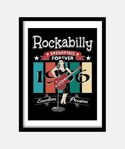 Cadre musique rockabilly pinup memphis tennessee 1956 USA rockers 1950