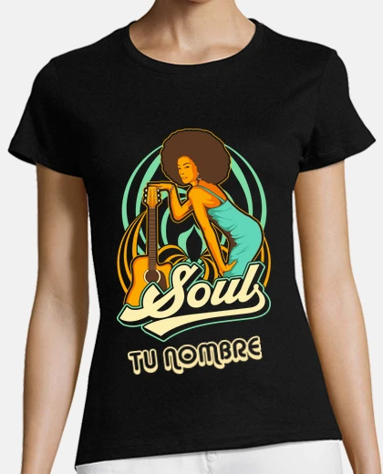 Tee-shirt musique soul blues guitare afro fille personnalisé