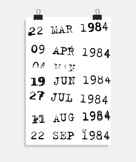 Poster my birthday to find original birth retro vintage