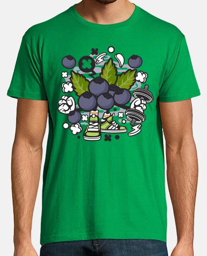 Tee-shirt myrtilles faisant des poids