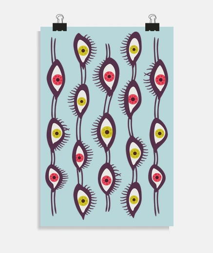 Poster Mystical Eyes Psychedelic Pattern
