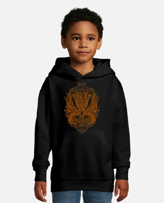 Mythical demon fox kids hoodie tostadora