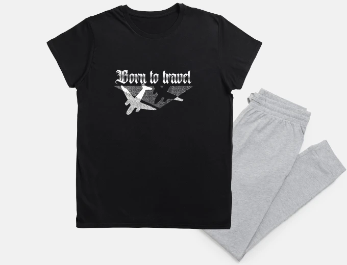 Pijama nacido para viajar - estilo dotwork de 