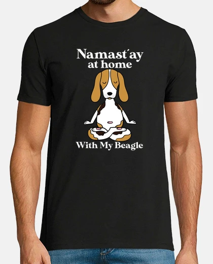 Camiseta Namastay at Home With My Beagle