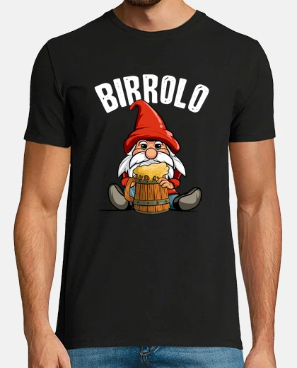 T-shirt Nano Birrolo amanti birra divertente elfo