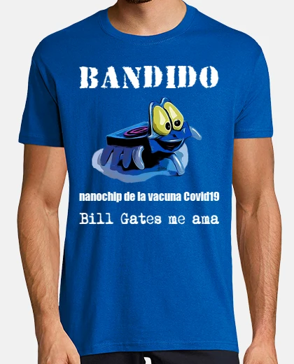 Camiseta nanochip covid19 Hombre, manga corta, azul royal