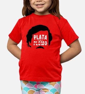 T shirt bambino narcos argento o piombo tostadora