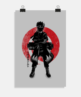Quadro Decorativo poster Naruto Classico Rasenggan Retro