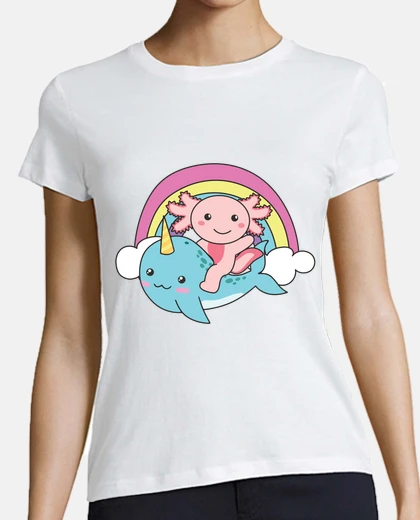 T-shirt narvalo axolotl oceano unicorno kawaii